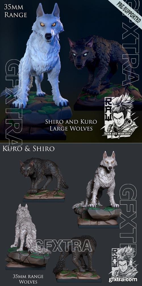 Ronin Arts Workshop - Kuro and Shiro - Wolves &ndash; 3D Print Model