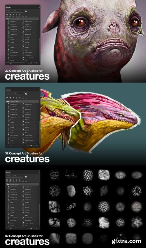 ArtStation - 32 brushes for Concept Art | Creatures