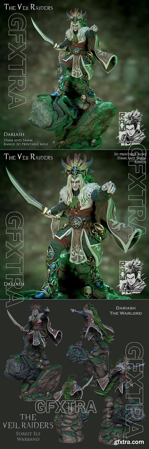 Ronin Arts Workshop - Dariash - Forest Elf Warlord &ndash; 3D Print Model