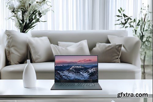 Laptop PSD Mockup QJHWCXK