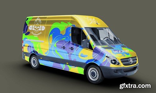 Delivery Van Car Mockup HGWTDZJ