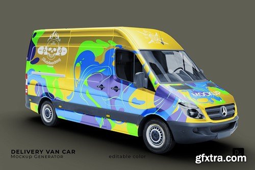 Delivery Van Car Mockup HGWTDZJ