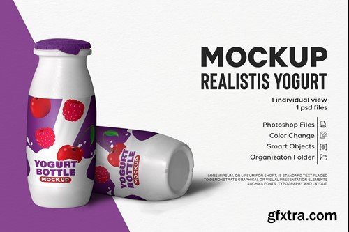 Yogurt Bottle Mockup N554JXP