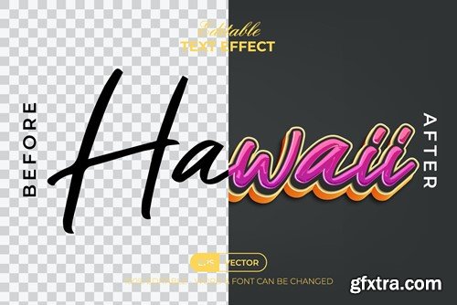 Hawaii Editable Text Effect 3D Style NG6DFCR