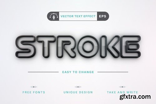 Dark Stroke - Editable Text Effect, Font Style 4X9J5JC