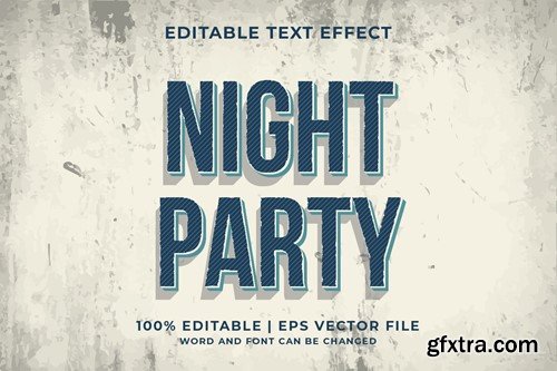 Night Party Vector Editable Text Effect QF432Z3