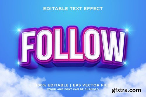 Follow 3d Vector Editable Text Effect QUL8UYC