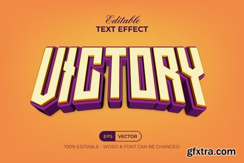 Victory Text Effect 3D Curved Style 28Z3L8S