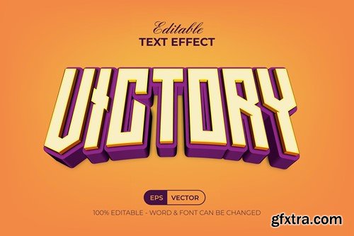 Victory Text Effect 3D Curved Style 28Z3L8S