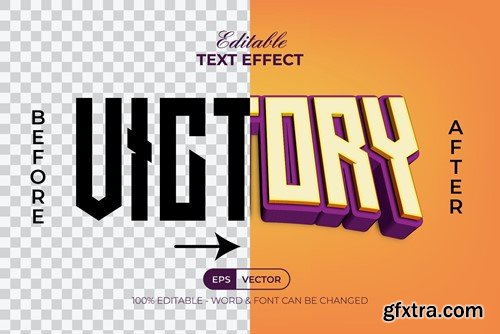 Victory Text Effect 3D Curved Style 28Z3L8S