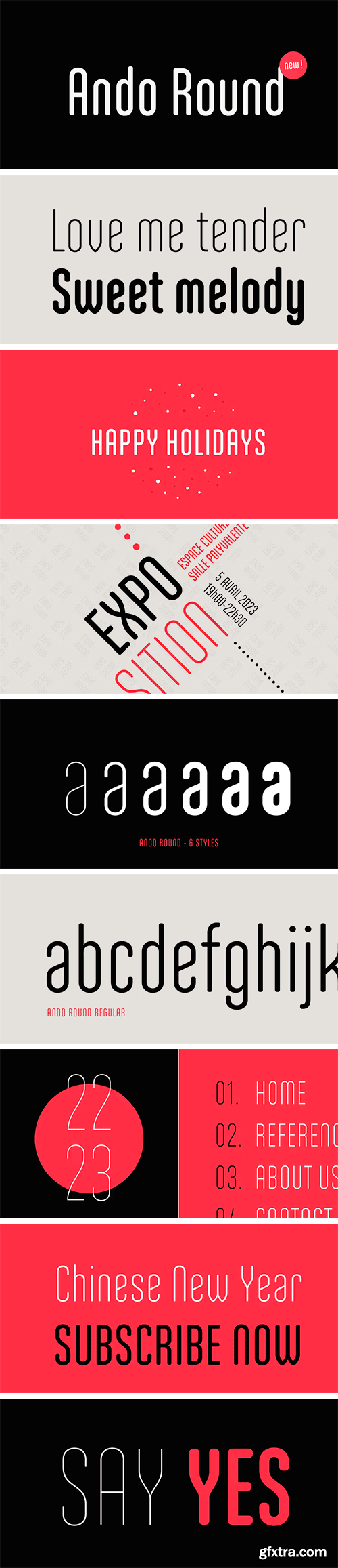 Ando Round Font Family