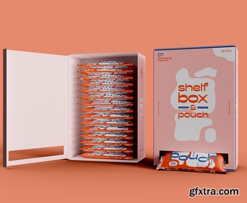 Shelf Box Packaging Mockup X3Q749T