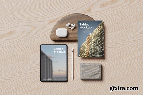 Realistic Tablet Mockup for UI Design 7TK9JZJ