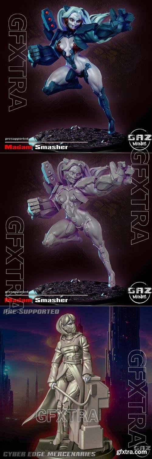 Madam Smasher and Kivi - Cyber Edge Mercenary &ndash; 3D Print Model