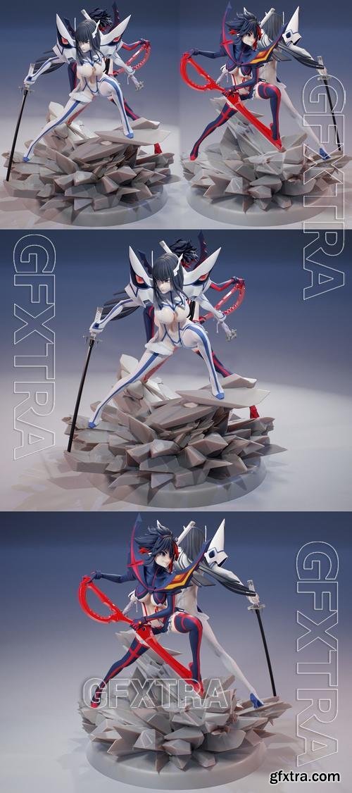 Kill la Kill Satsuki and Ryuko &ndash; 3D Print Model