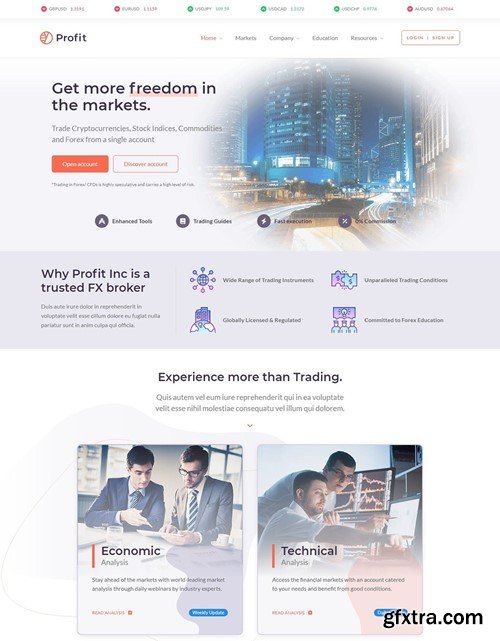 Profit - Forex and Finance HTML Template W8RU6SC