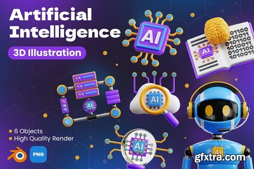 Artificial Intelligence 3D Illustrations WHQ6RLN