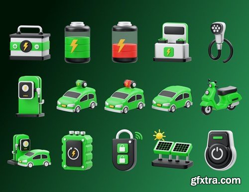 Electric Vehicle 3D Icon YQYH44R