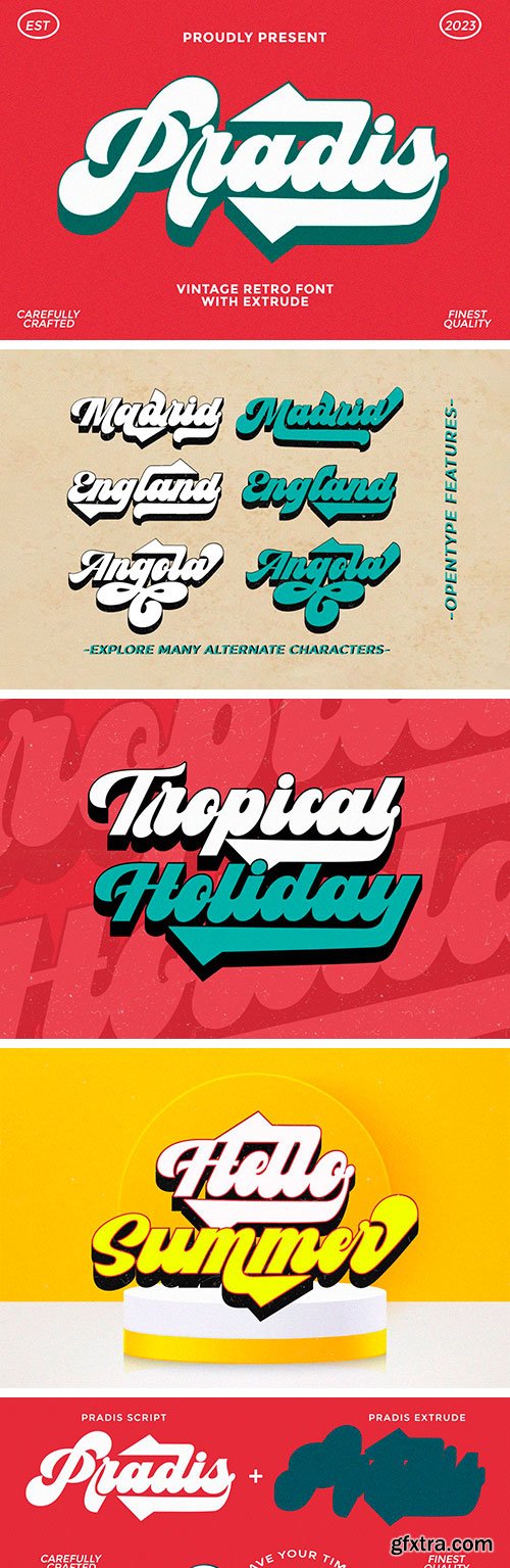 Pradis - Vintage Retro Font