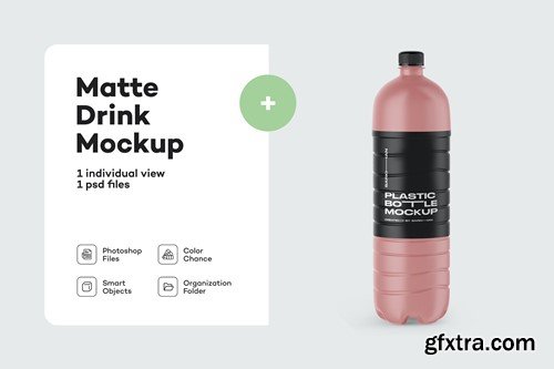 Matte Plastic Drink Bottle Mockup HLM2X7D