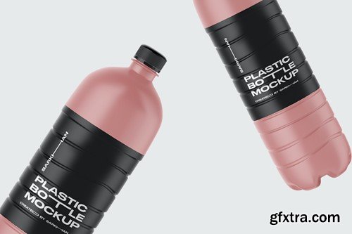 Matte Plastic Drink Bottle Mockup HLM2X7D