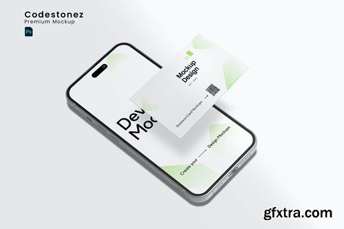 Smartphone & Business Card Mockup M7JJ82N