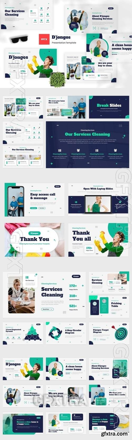 Djongos - Cleaning Services PowerPoint, Keynote and Google Slides Template
