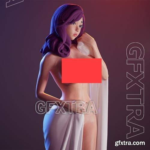 Cute girl in a towel - e &ndash; 3D Print Model