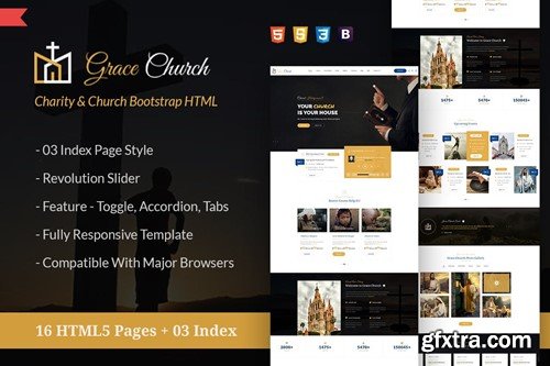 Grace Church - Charity Bootstrap HTML Template FMJEGG7