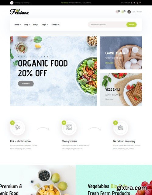 Foodano - Organic Food Shop Grocery HTML Template 7ZVLG76