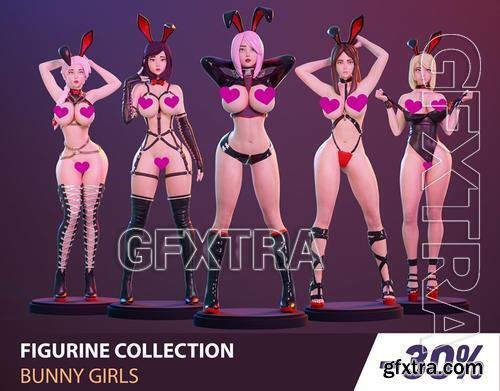 Figurine collection - Bunny girls - 5 pieces &ndash; 3D Print Model