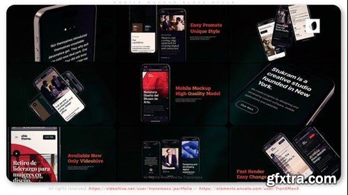 Videohive Mobile Mockup Black Style 46776132