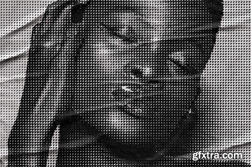 Halftone Texture Glued Effect B5K53BY