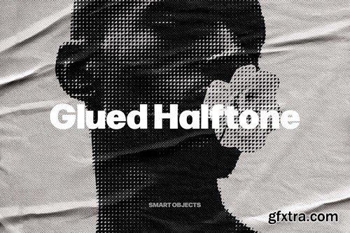 Halftone Texture Glued Effect B5K53BY