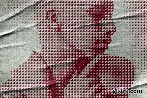 Halftone Texture Glued Effect B5K53BY