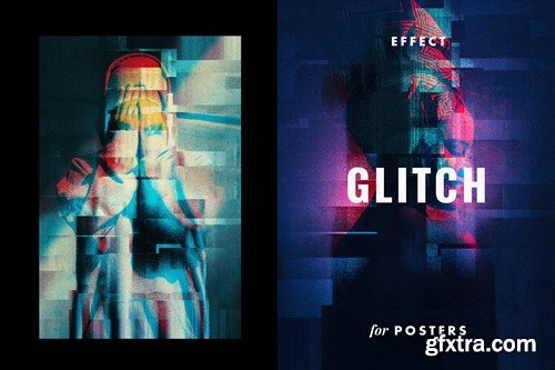 Glitch Displacement Poster Effect Y7PGU29