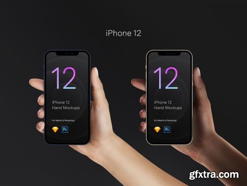 2 Hands Mockups iPhone 12 Pro & iPhone 12 Ui8.net