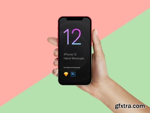 2 Hands Mockups iPhone 12 Pro & iPhone 12 Ui8.net