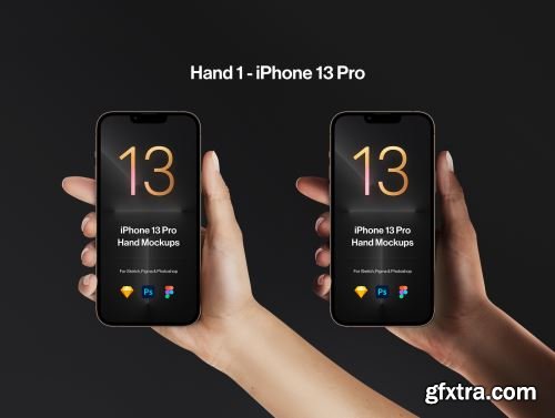 2 Hands Mockups iPhone 13 Pro & iPhone 13 Ui8.net