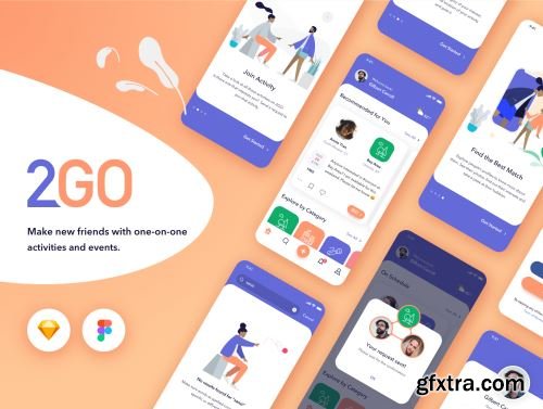 2GO Social App UI Kit Ui8.net