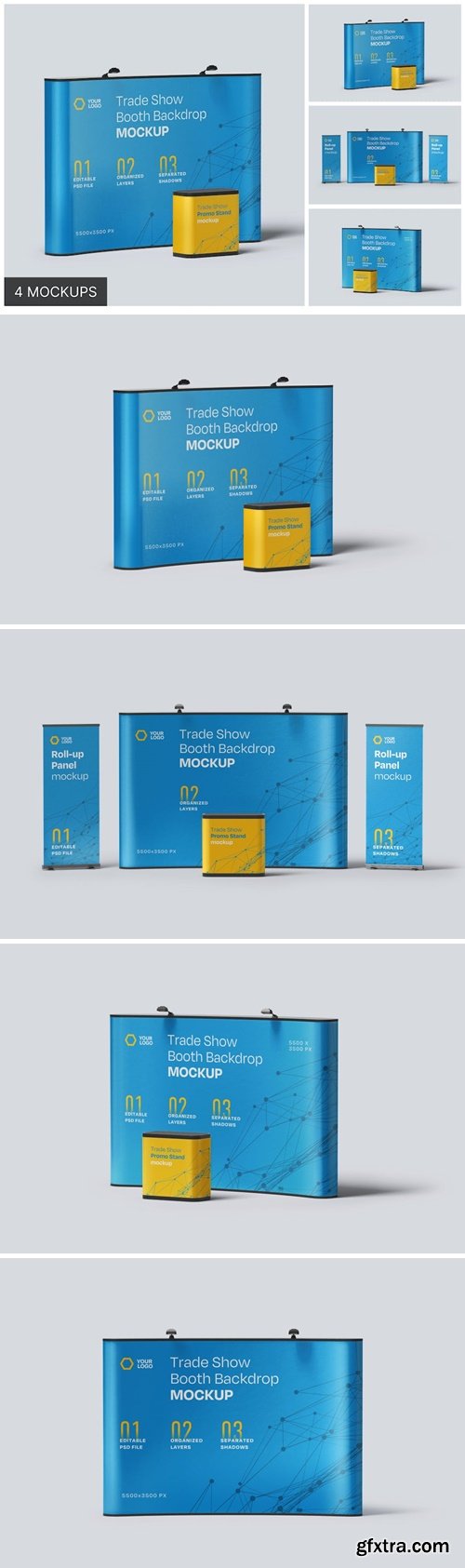 Exhibition Stand Mockup Set BNBW4XN