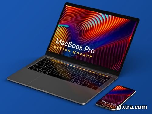 MacBook Pro & iPhone XS Design Mockup 2 Ui8.net