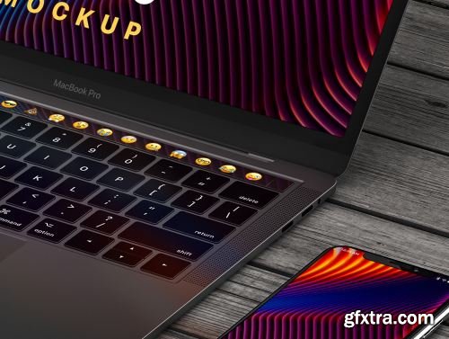 MacBook Pro & iPhone XS Design Mockup 2 Ui8.net