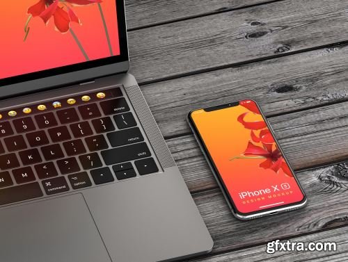 MacBook Pro & iPhone XS Design Mockup Ui8.net