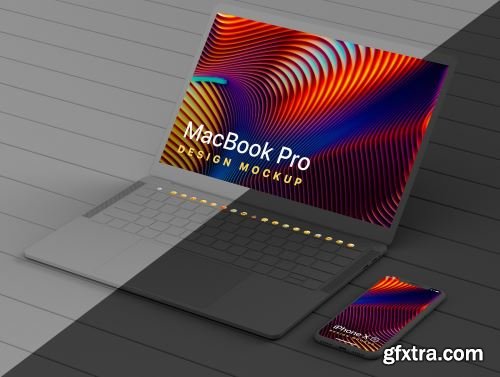 MacBook Pro & iPhone XS Design Mockup 2 Ui8.net