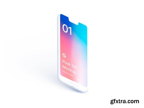 21 Google Pixel 3 XL Clay Mockups Ui8.net