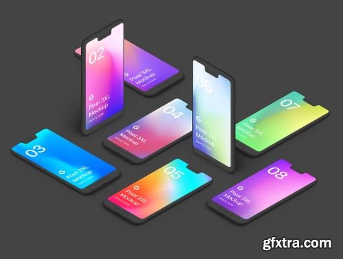 21 Google Pixel 3 XL Clay Mockups Ui8.net