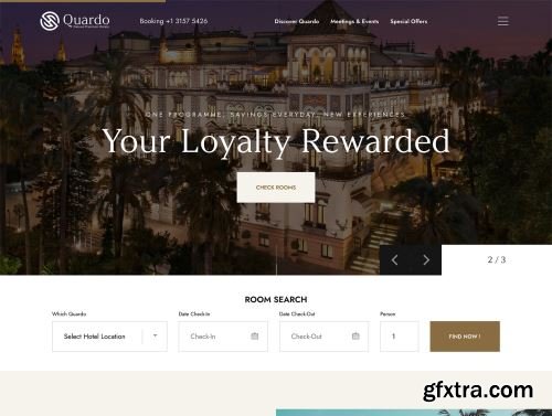 Quardo | Deluxe Hotels WordPress Theme Ui8.net