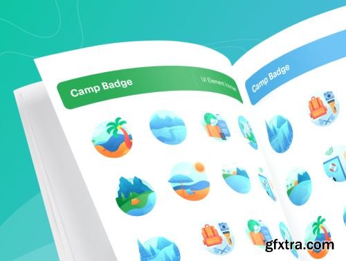 Camp : Holiday Badge Illustration Ui8.net