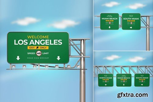 Outdoor Highway way-finding Road Sign Psd Mockups L2ABMC3